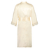 Silkekimono med blonder, Beige
