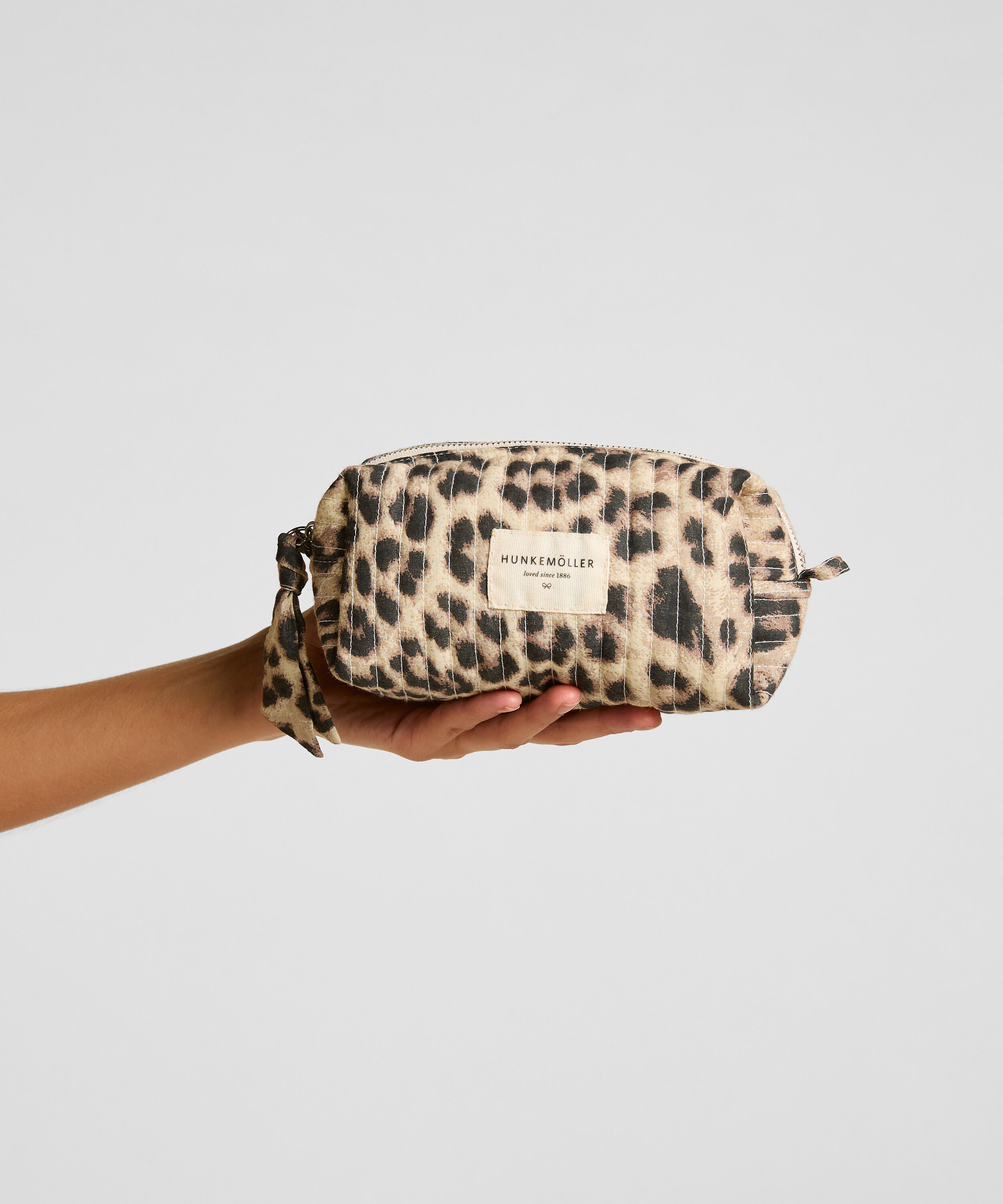 Sminkeveske Liten Leopard, Hvit