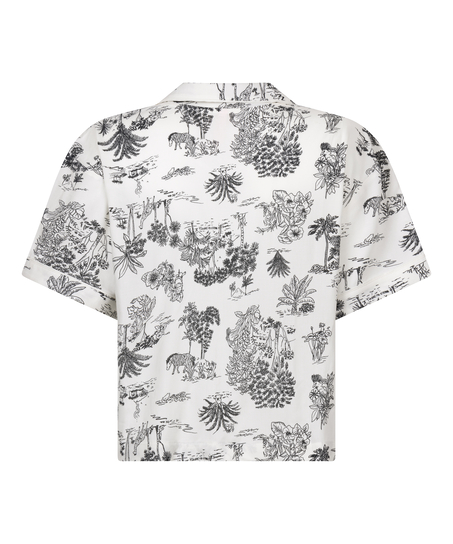 Jakke korte ermer vevd, Hvit