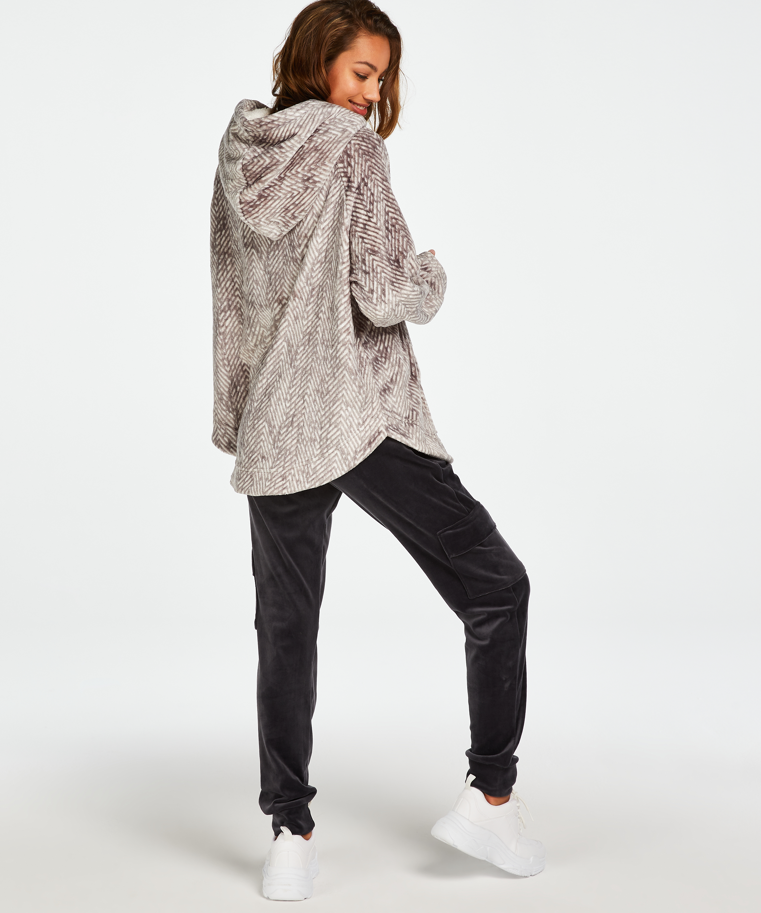 Flanellfleece jakke, Gr&aring;, main