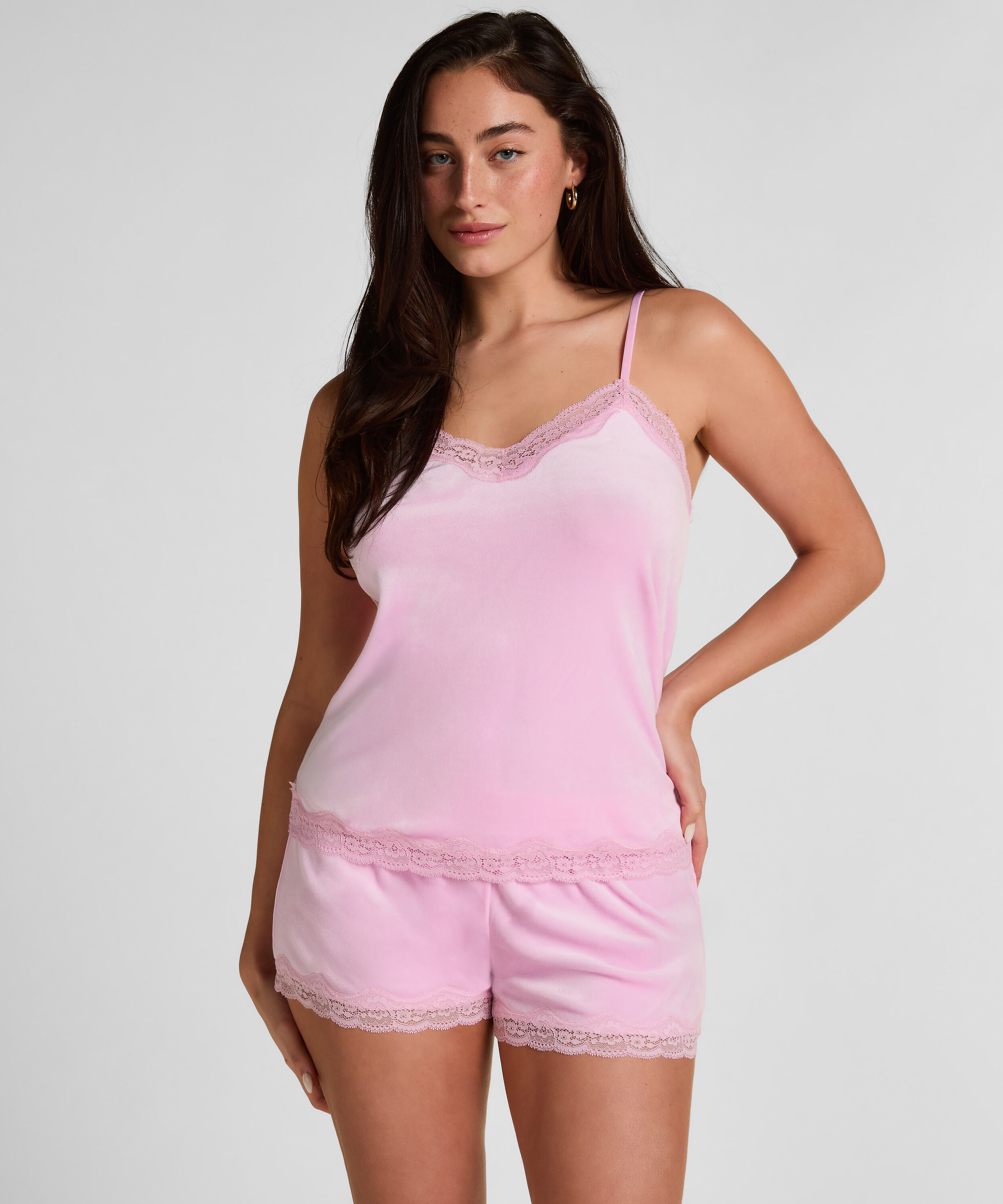 Shorts i blondevelur, Rosa