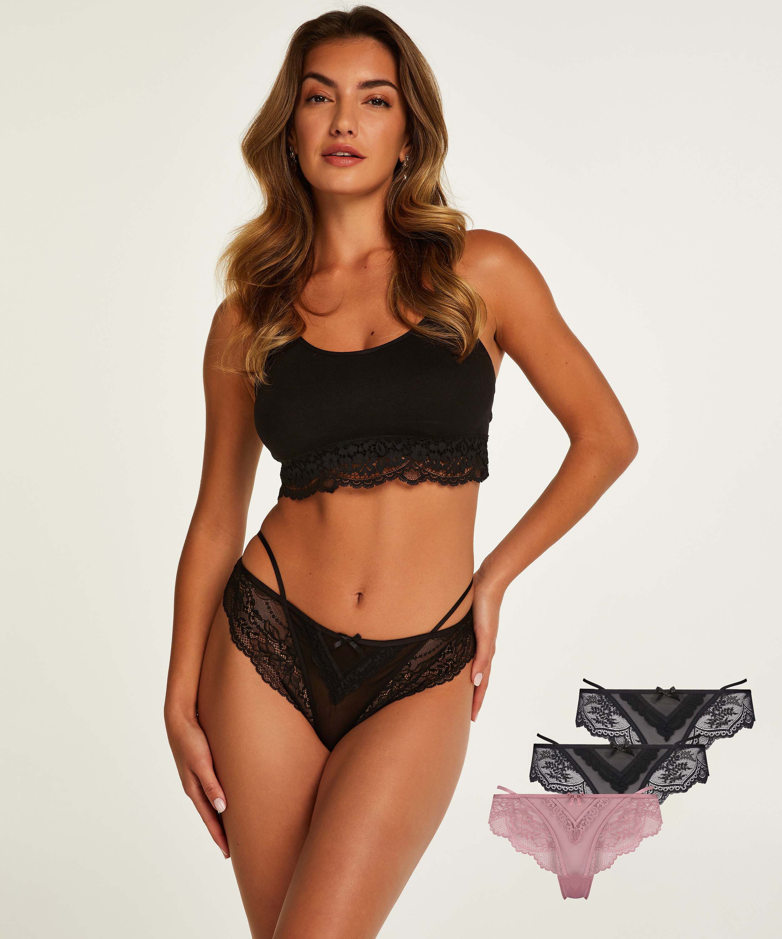 Anna brasilianske truser 3-pakning, Svart