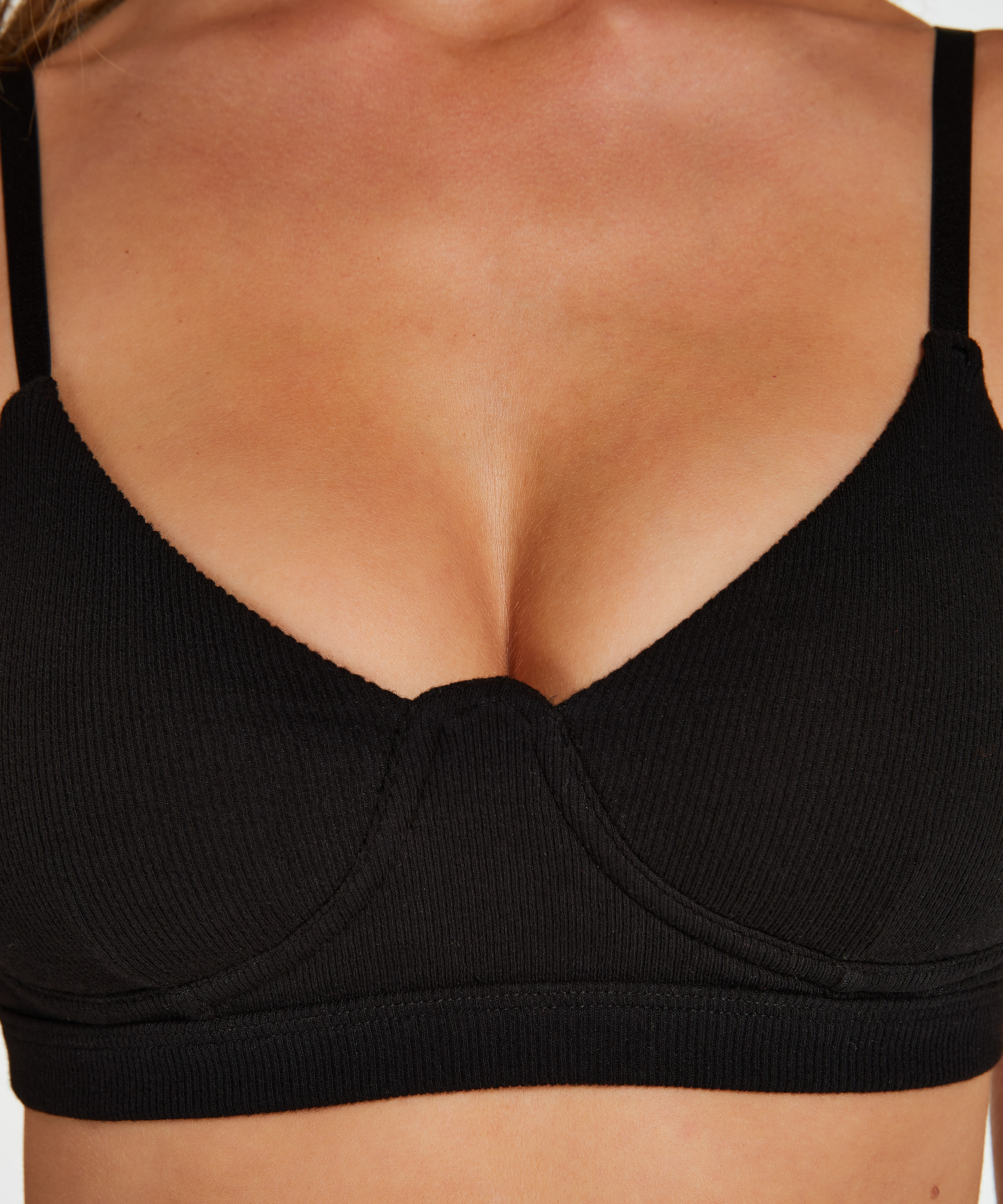 Bralette Rib Baddie, Svart, main