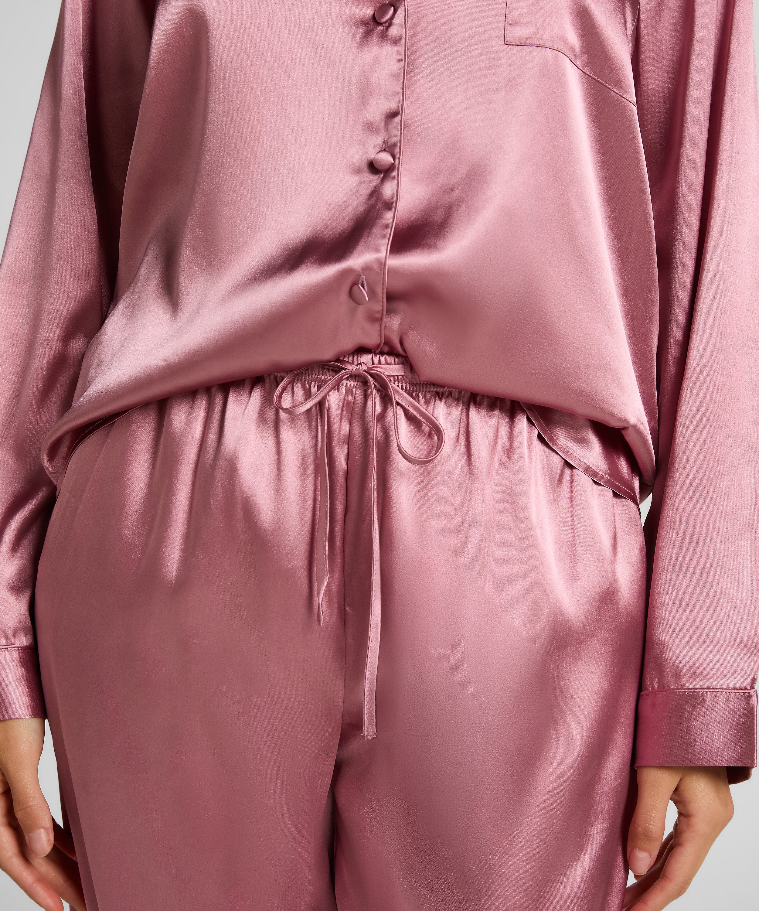 Pyjama Set Shiny Satin, Rosa, main