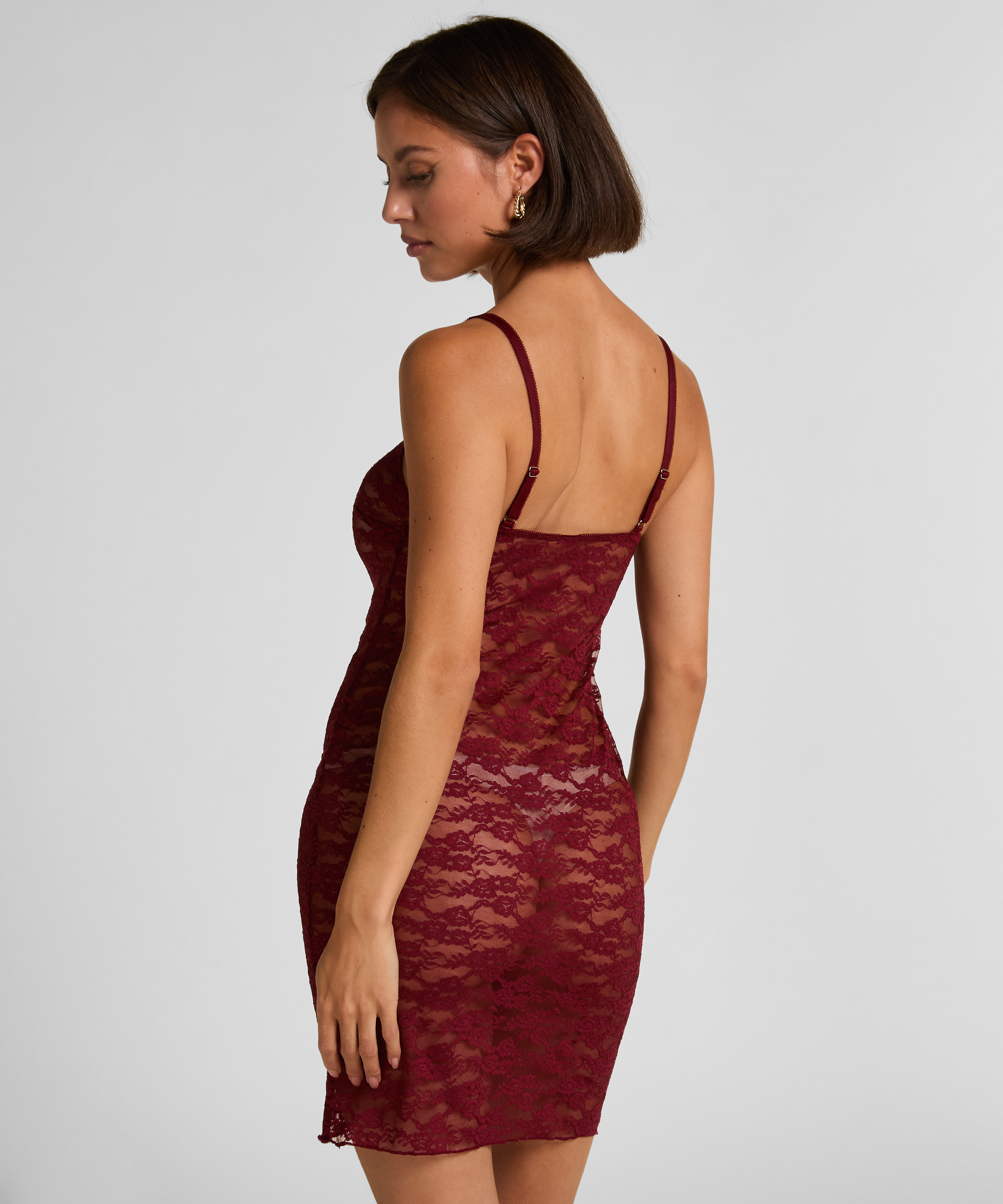 Slipdress Allover Lace, R&oslash;d, main