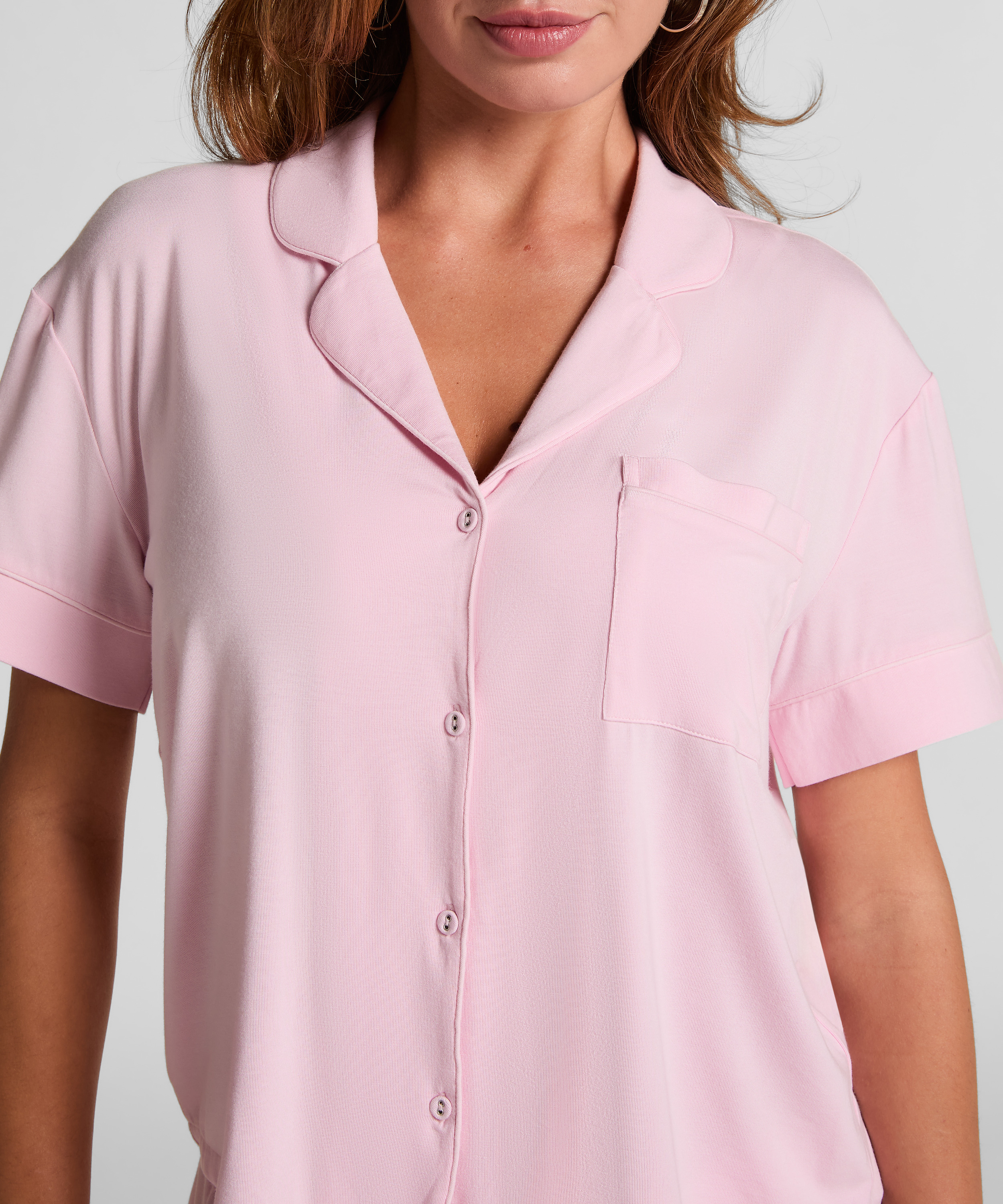 Essential kortermet jakke i jerseystoff, Rosa, main