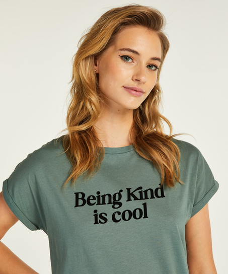 Nattskjorte med rund hals, Grønn