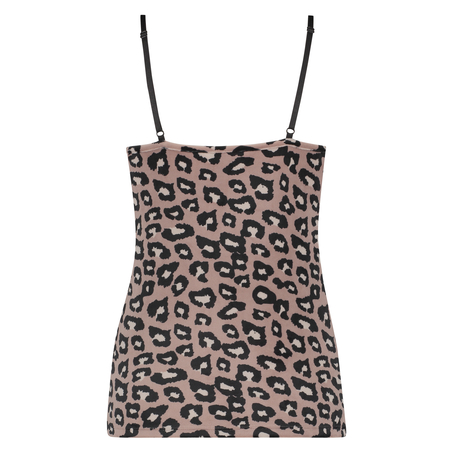 Leopard fløyels-cami, Rosa