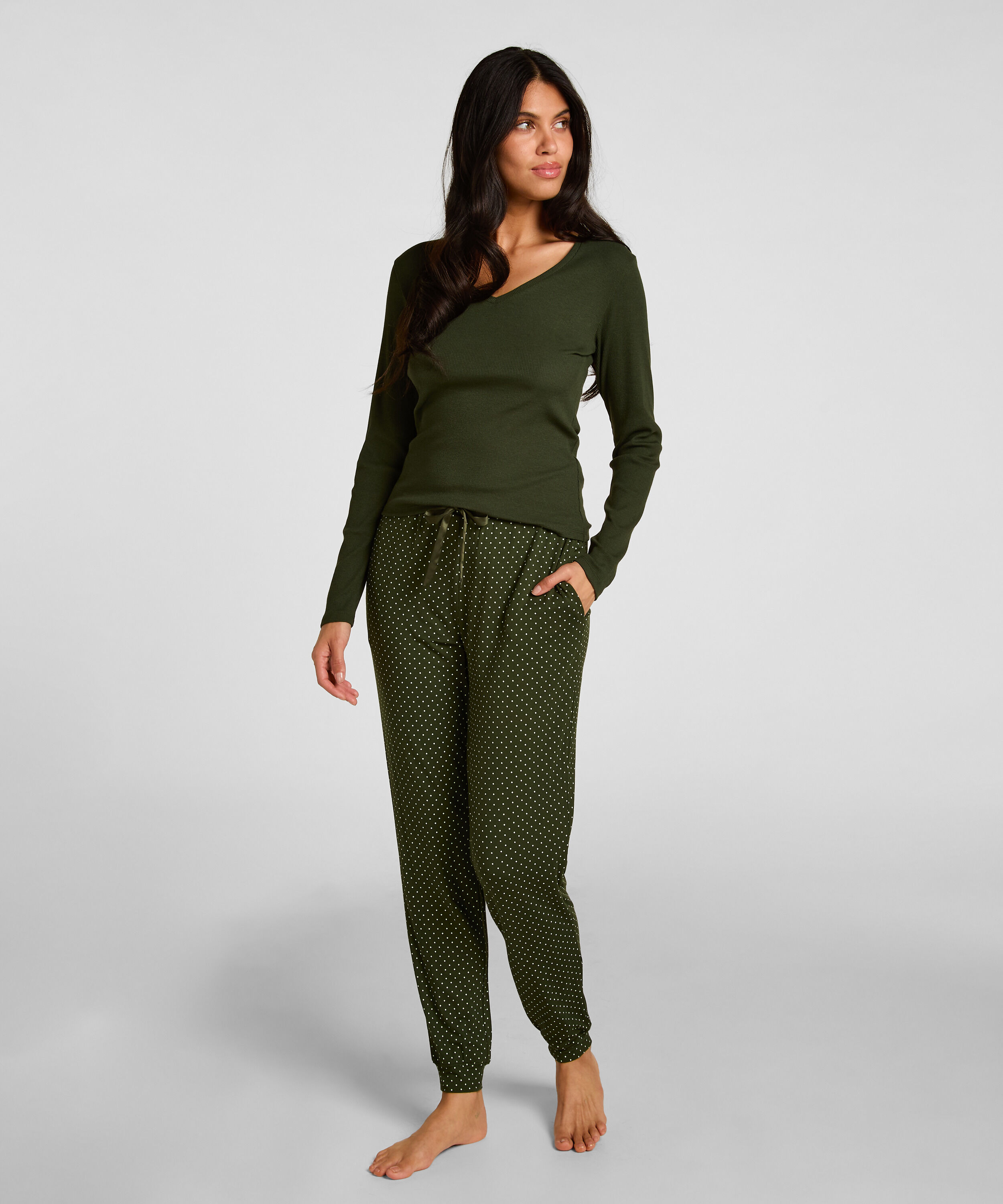 Pyjamabukser Jersey, Grønn