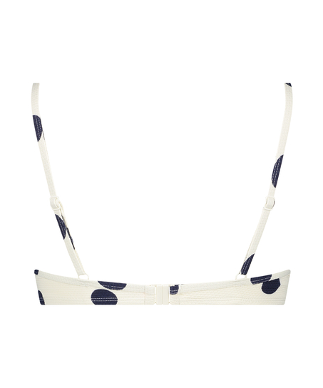 Scallop Dot polstret bikinitopp med spiler, Hvit