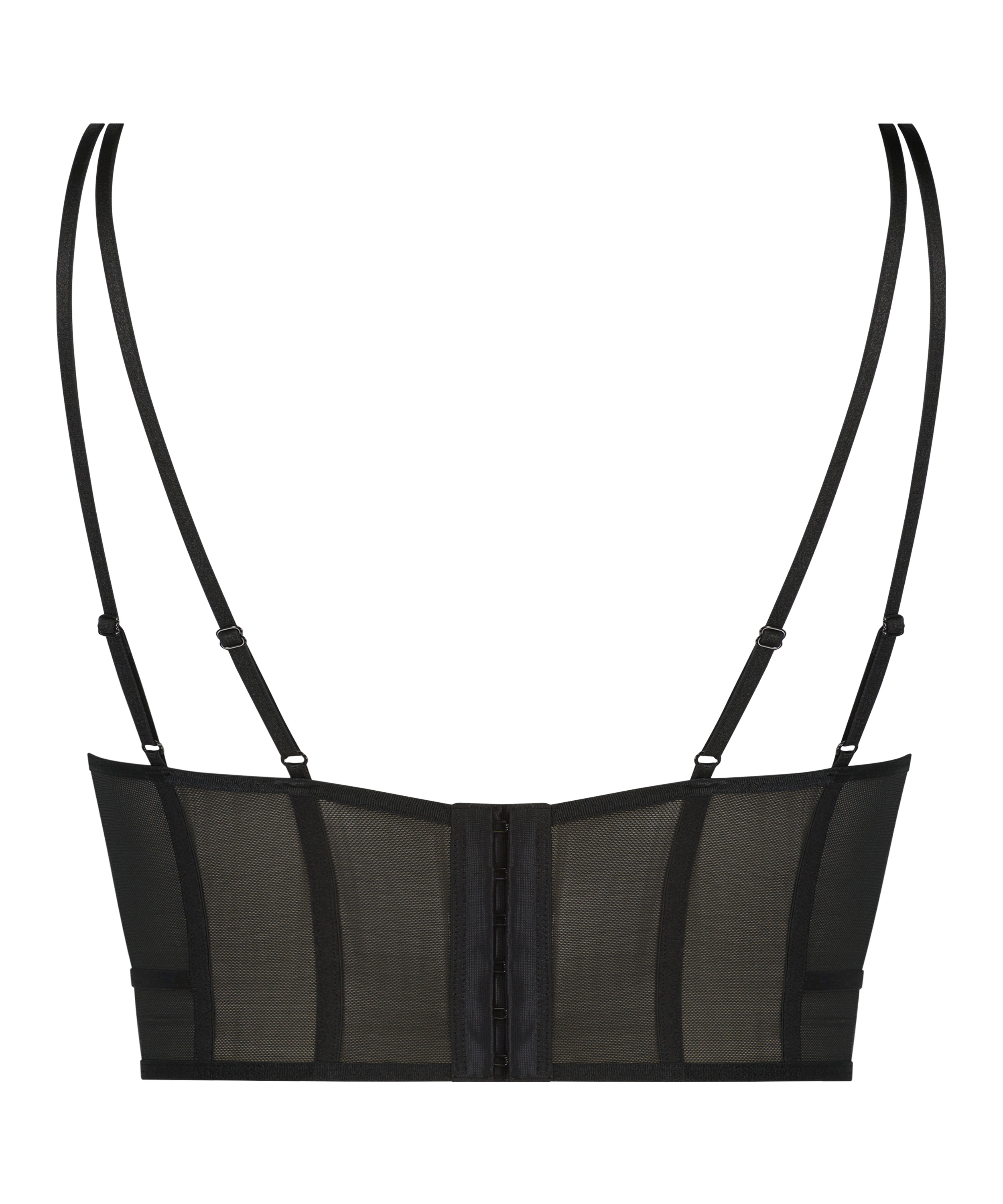 Upolstret longline-BH med spiler Boujee, Svart, main