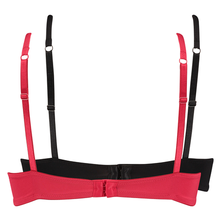 2-pakning med polstret spile-BH, Svart