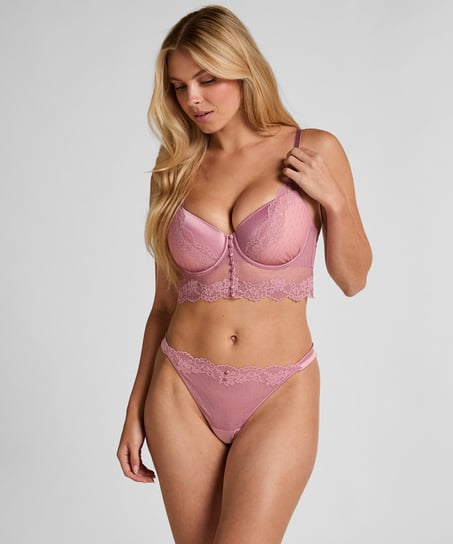 Laila longline polstret spile-BH, Rosa