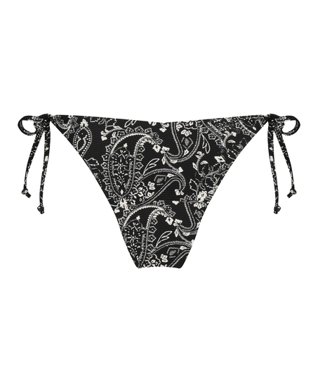 Paisley brasiliansk tanga bikiniunderdel, Svart