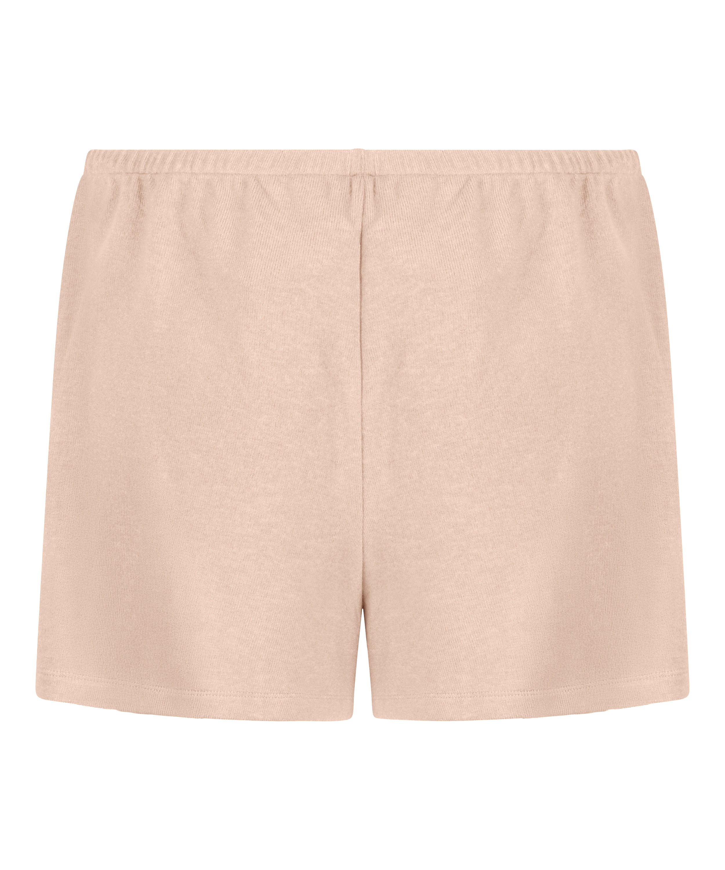Pysjamashorts i b&oslash;rstet jersey, Beige, main