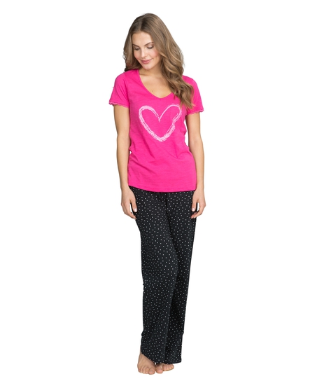 Top Lillly heart ss, Rosa
