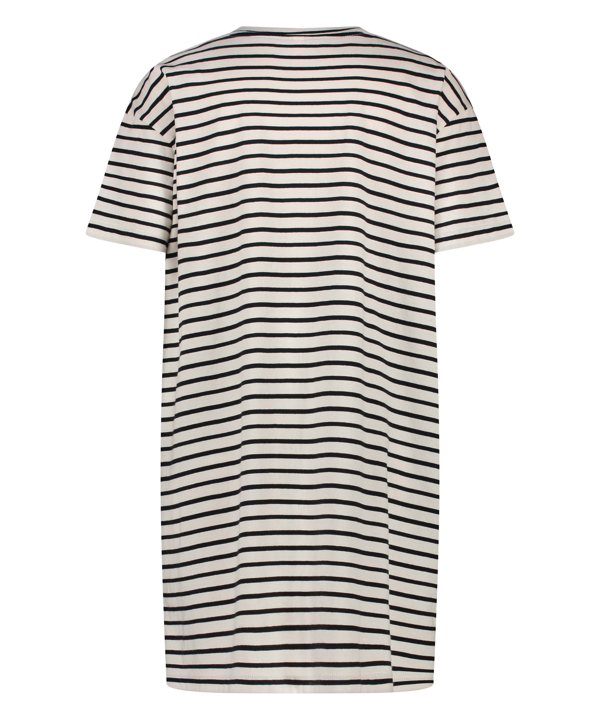 Nattskjorte med rund hals, Svart, main