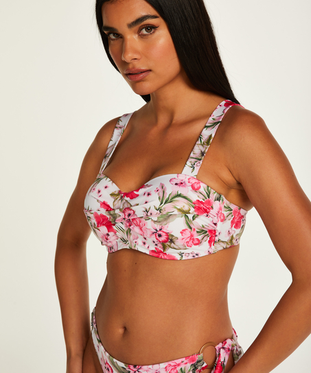 Tropical Bandeau bikinitopp med polstring, Hvit