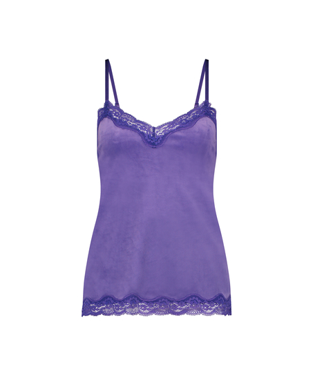 Cami-topp Velours Lace, Lilla