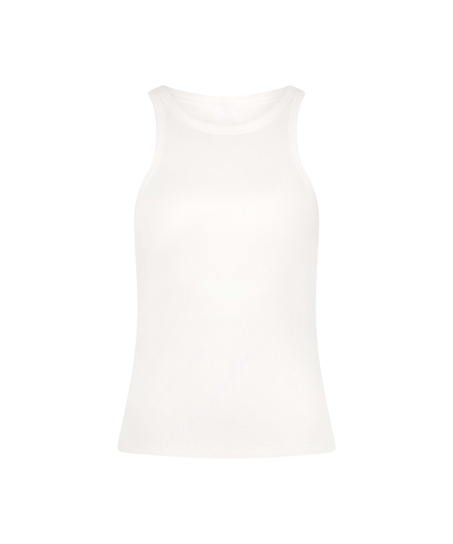 Singlet tanktop i myk bomull, Hvit