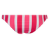 Candy Stripes Low brasiliansk Bikini Bottoms, Rosa