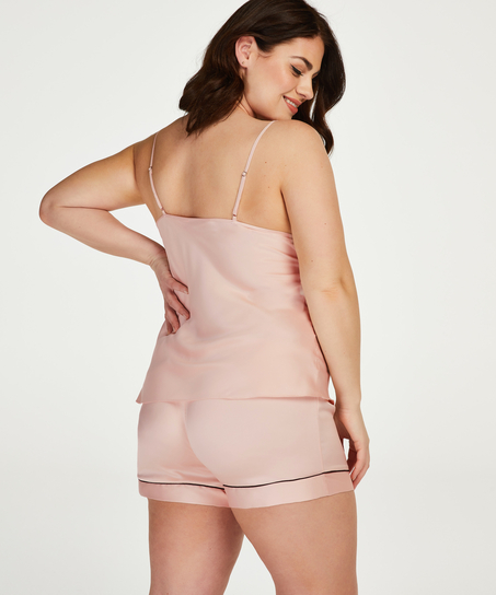 Satin Lace pyjamashhorts, Rosa