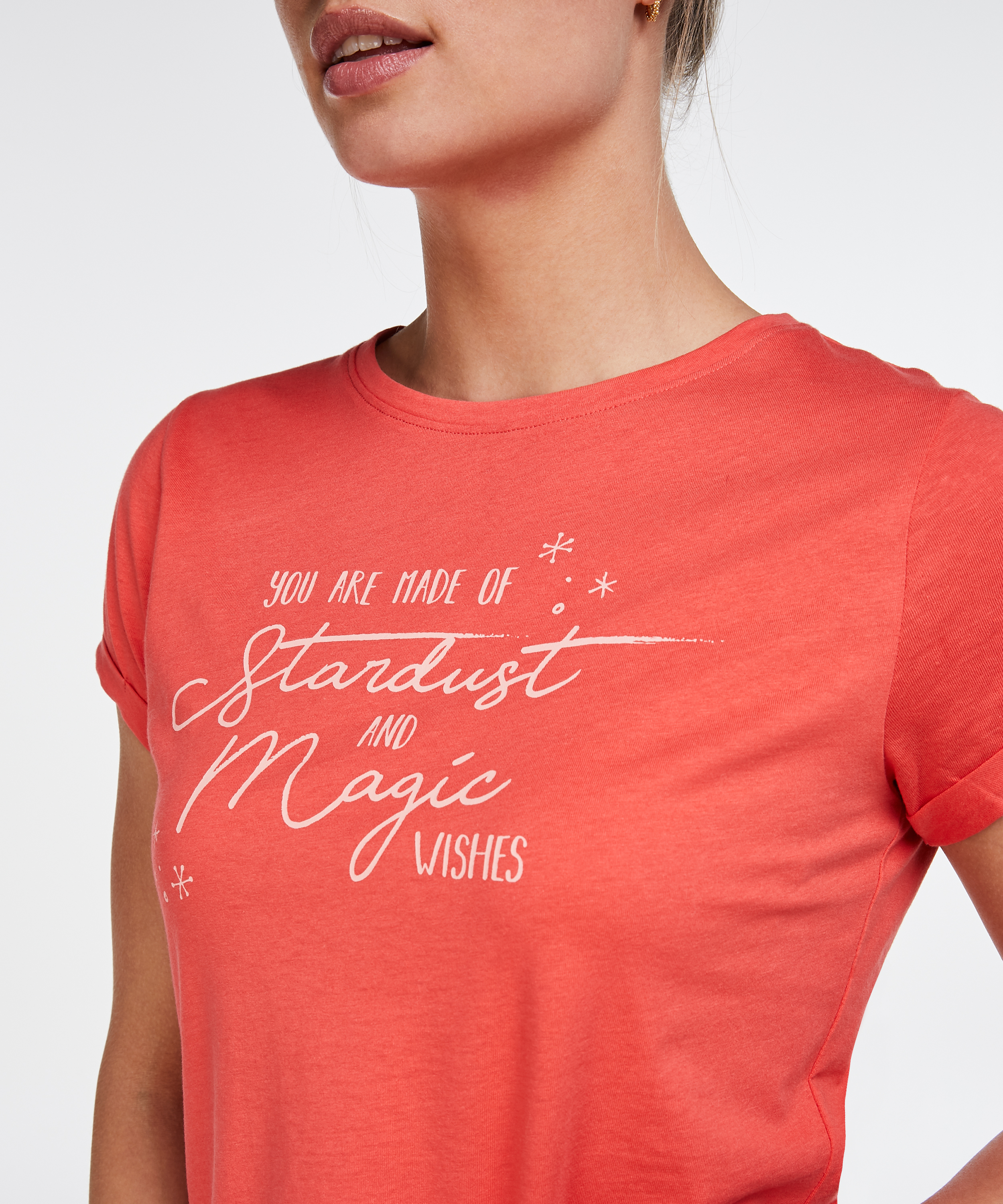 Short Pyjama Set, Rød, main