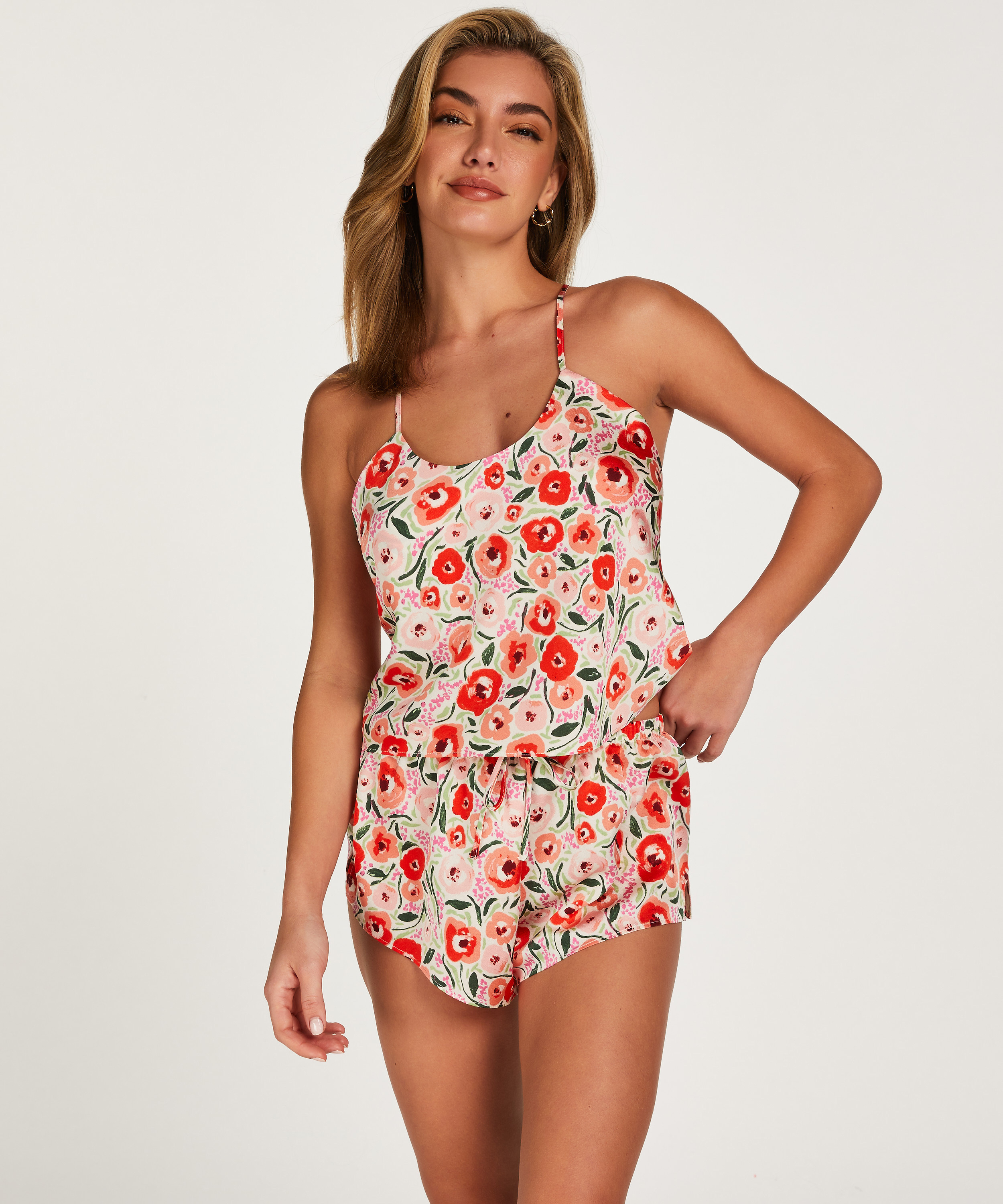 Satin Shorts, Hvit, main