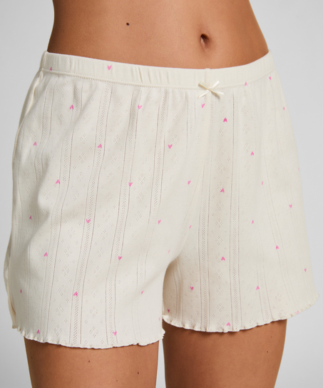 Pointelle Short, Hvit