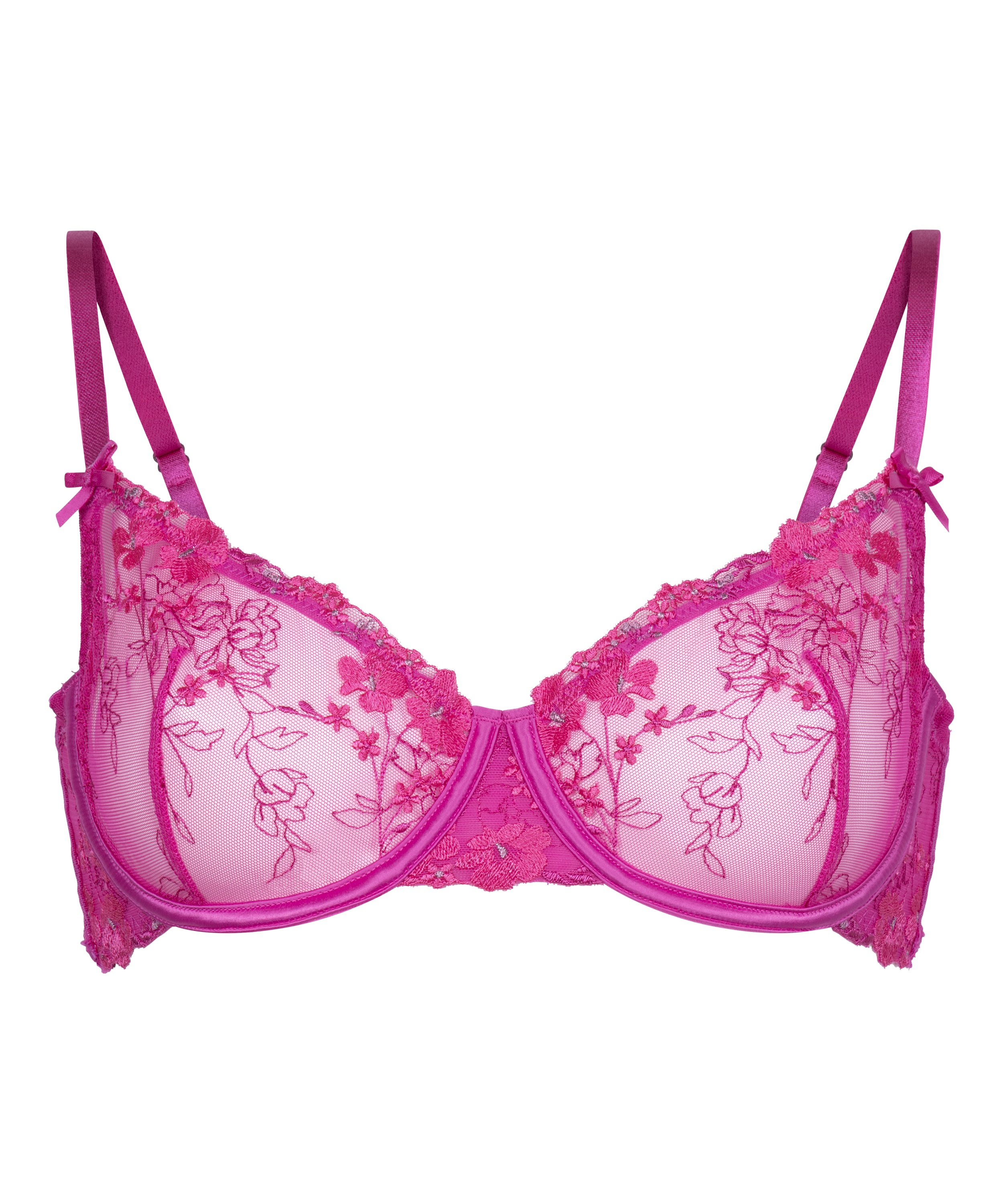 Peonie Non-Padded Underwired Bra, Rosa, main