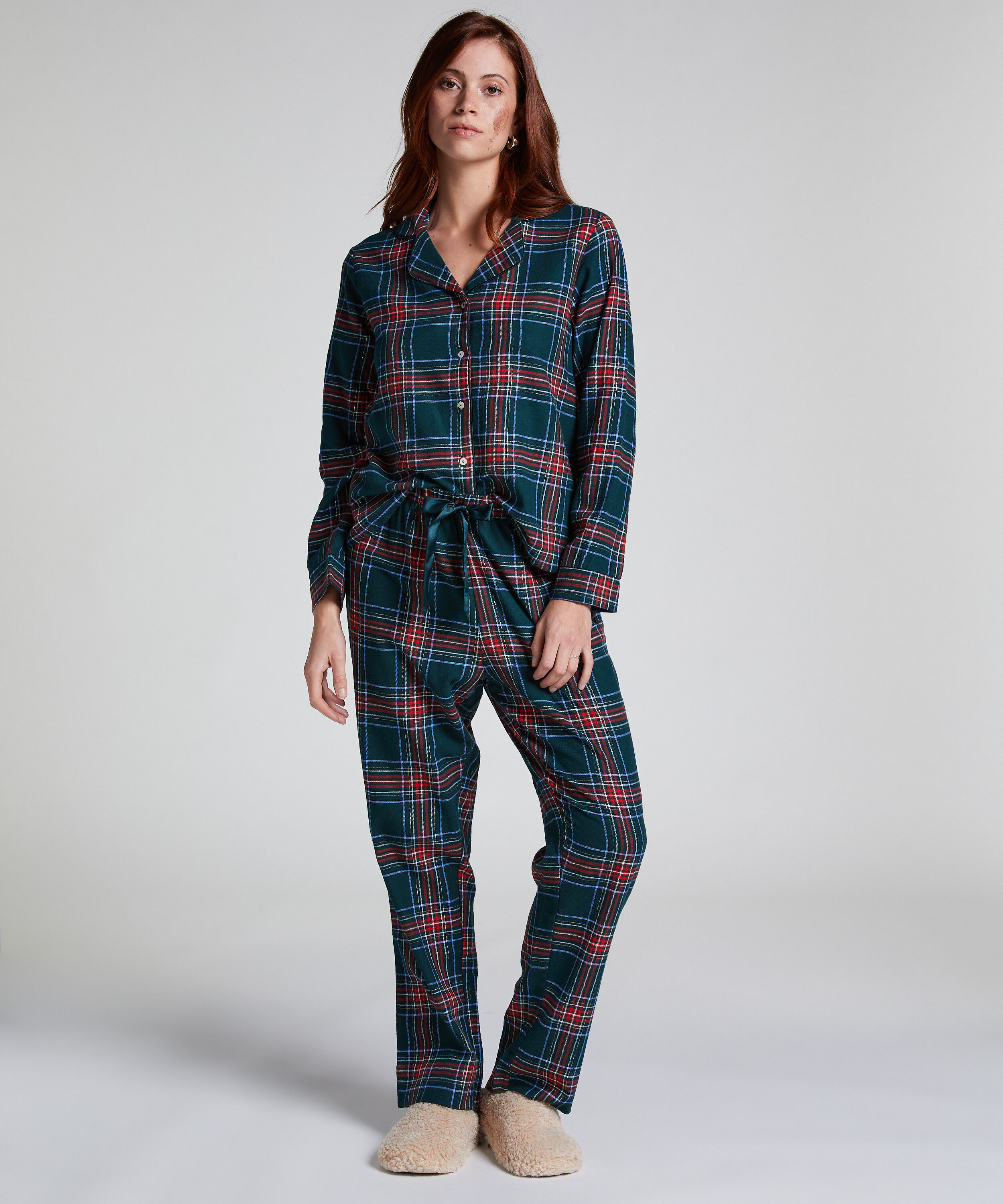 Pysjamassett Flannel, Grønn