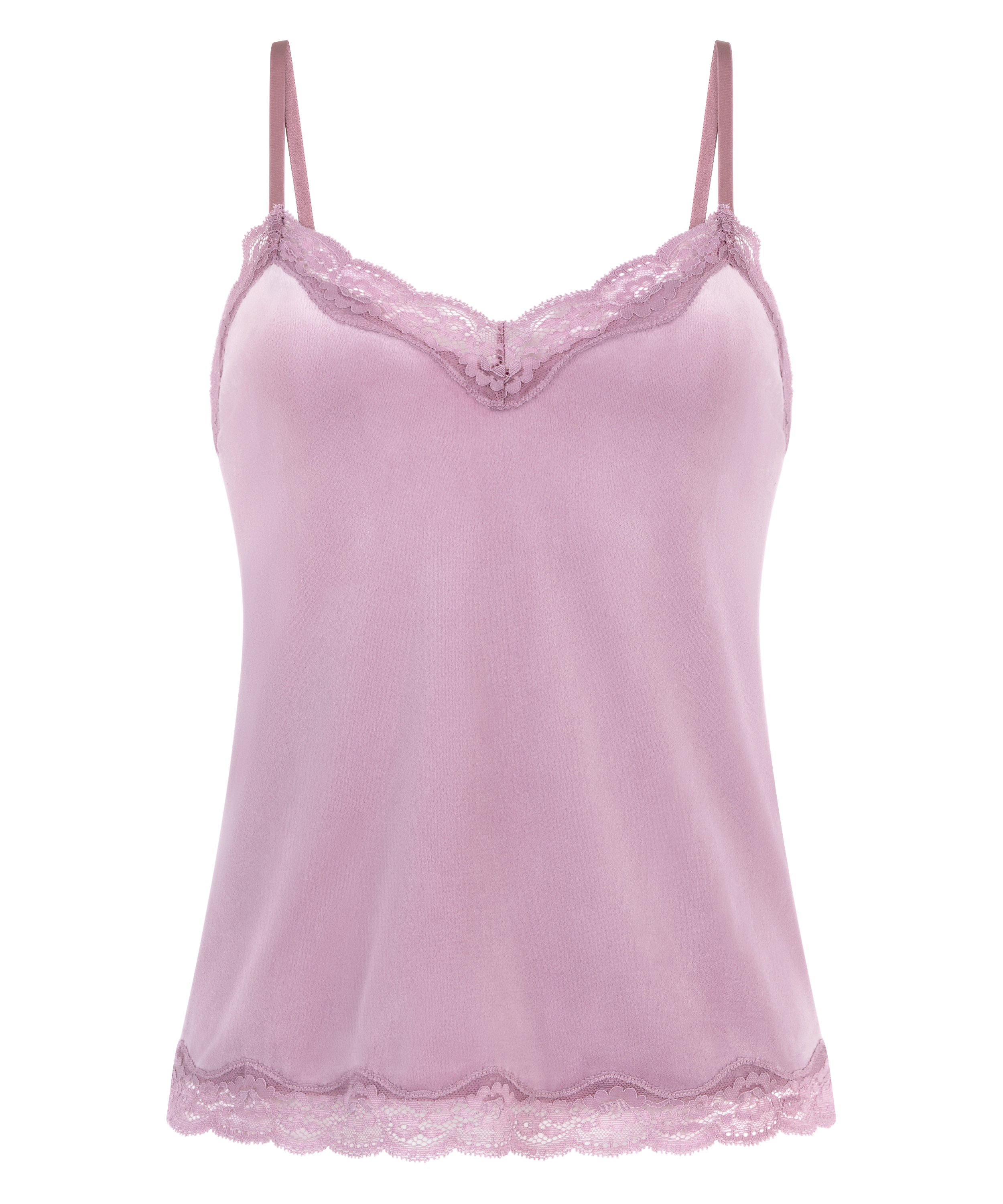 Cami-topp Velours Lace, Lilla, main