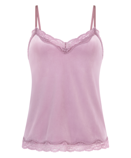 Cami-topp Velours Lace, Lilla