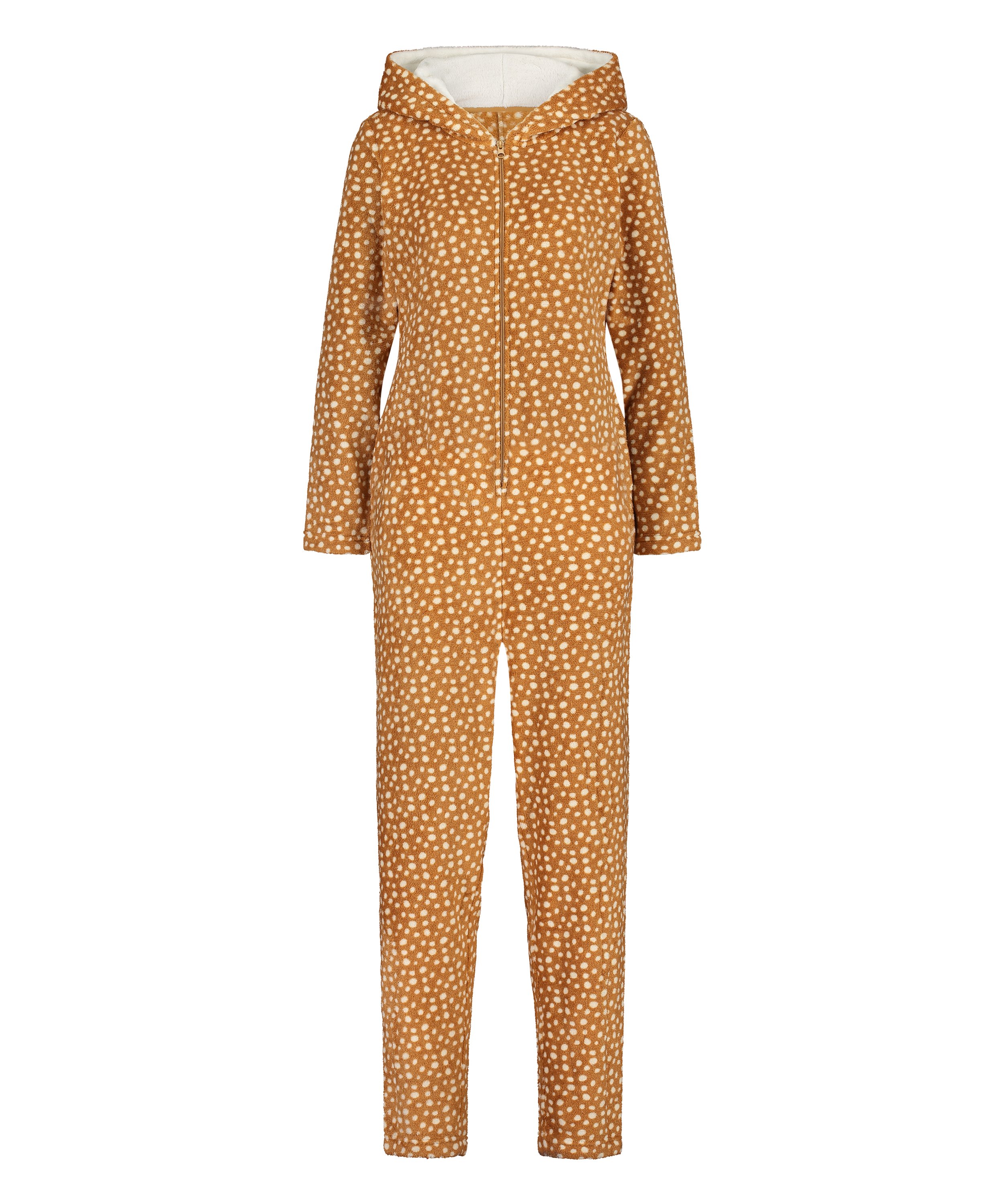 Reinsdyr fleece-onesie, Brun, main