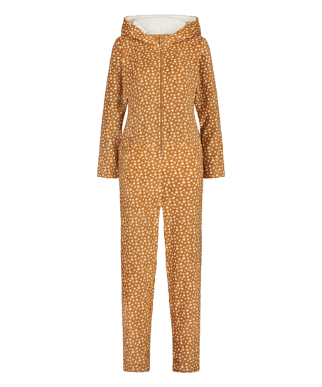 Reinsdyr fleece-onesie, Brun