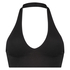 Sømløs halter-bralette, Svart