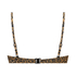 Leopard polstret bikinitopp med spiler, Brun