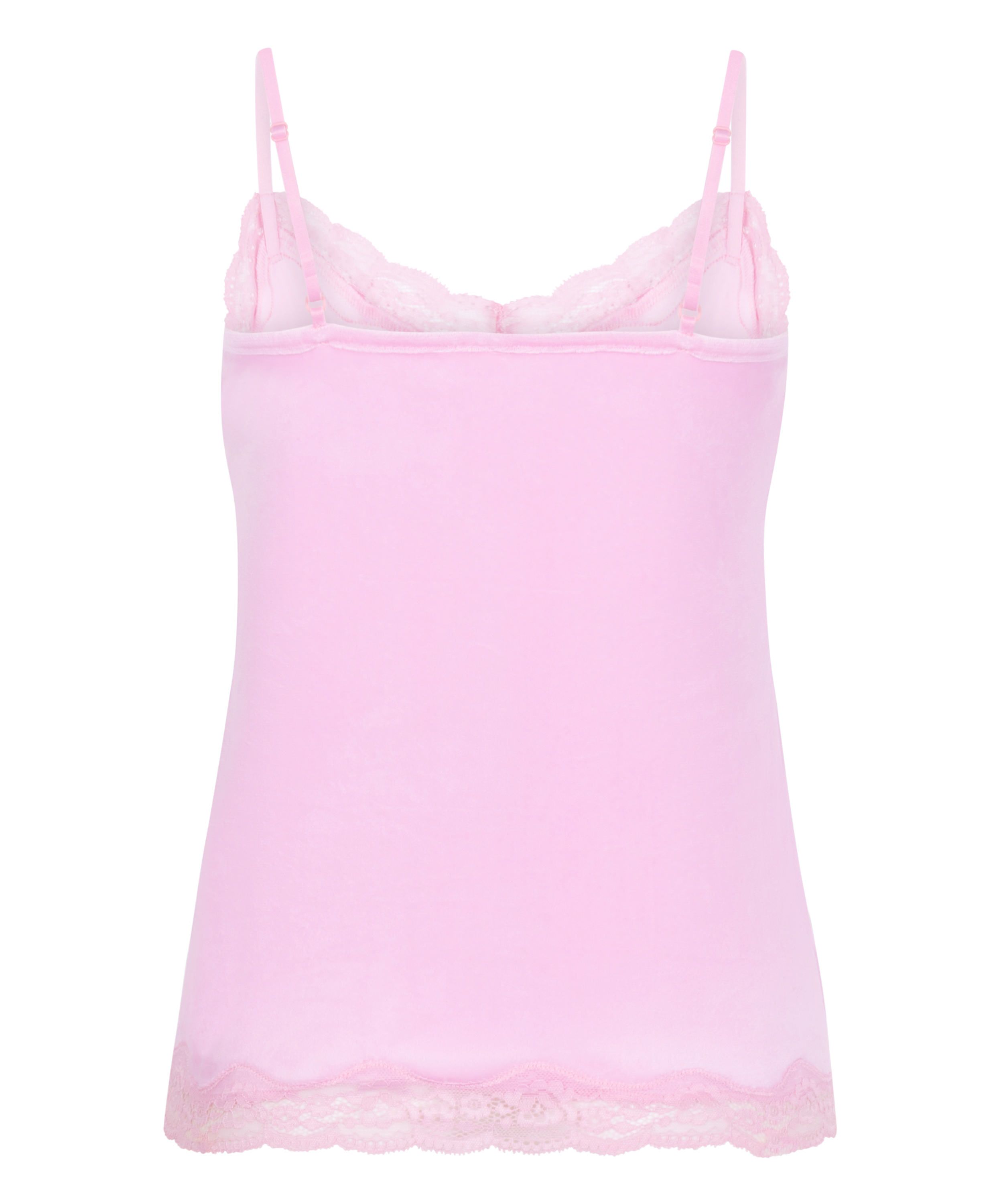Cami-topp Velours Lace, Rosa, main