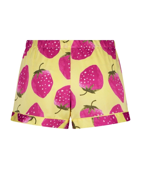 Pyjamasshorts i sateng, Gul