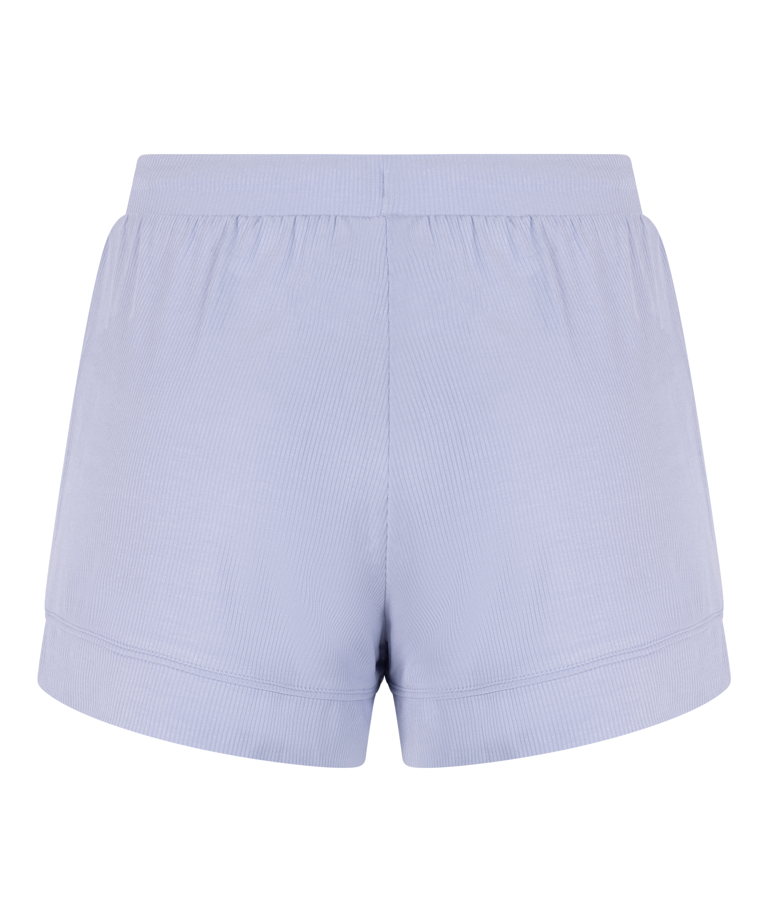 Shorts i ribbestrikket jersey – Basisplagg, Blå, main
