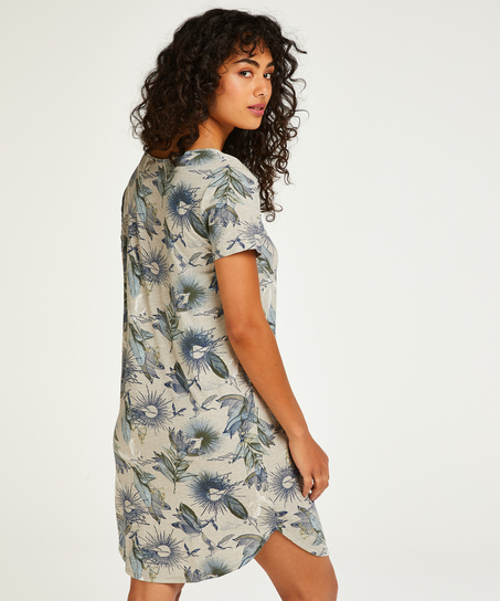 Jersey kortermet nattskjorte, Beige