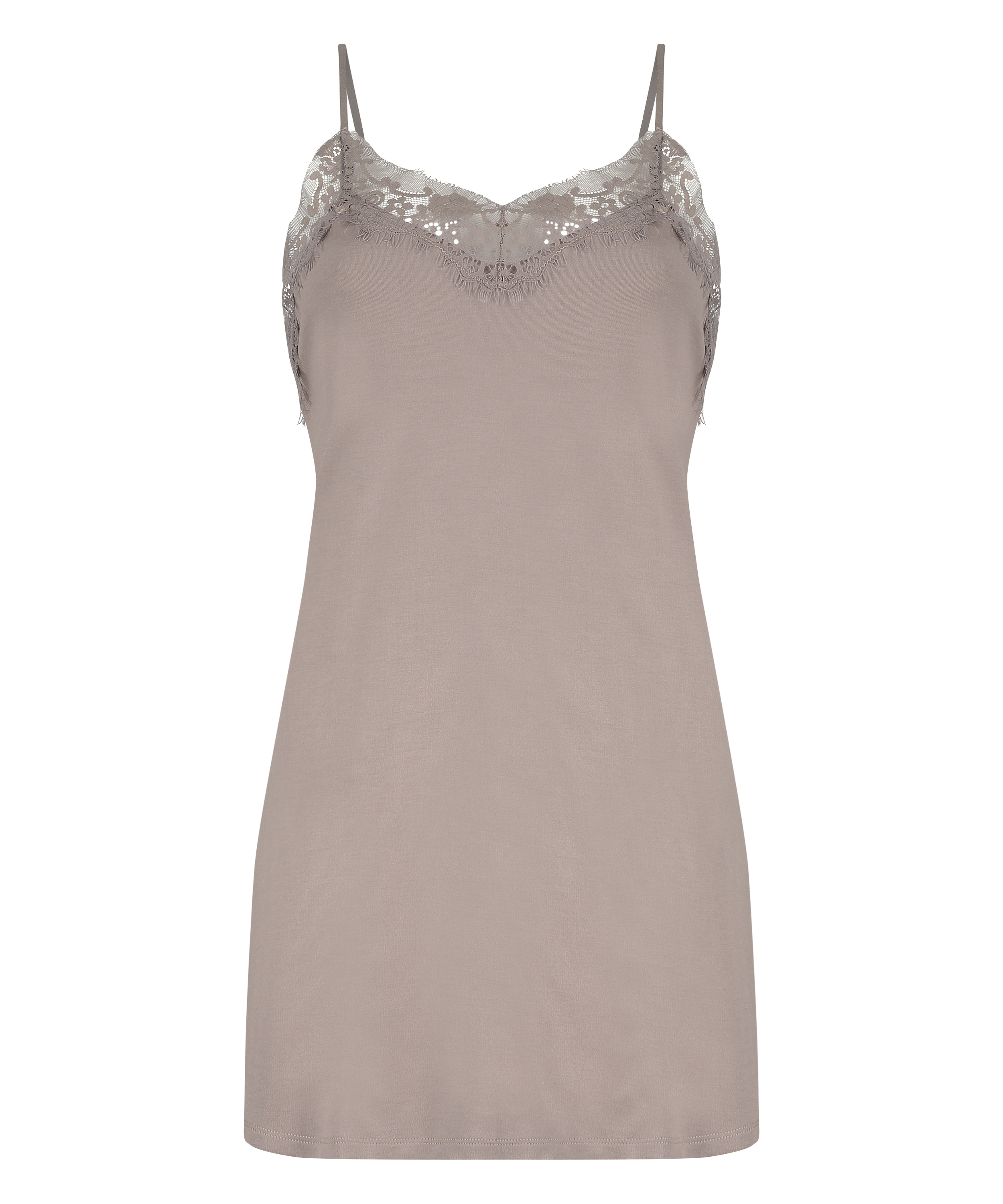 Slipkjole Modal Lace, Brun, main