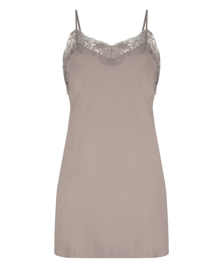 Slipkjole Modal Lace, Brun