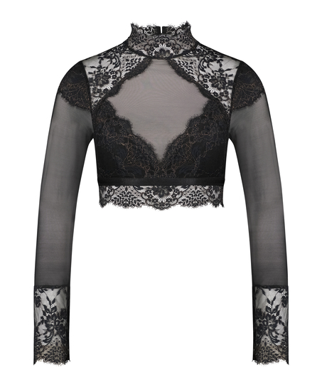 Bralette med lange ermer Cynthia, Svart