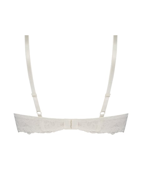 Vattert bh med b&oslash;yle push-up Marine, Hvit