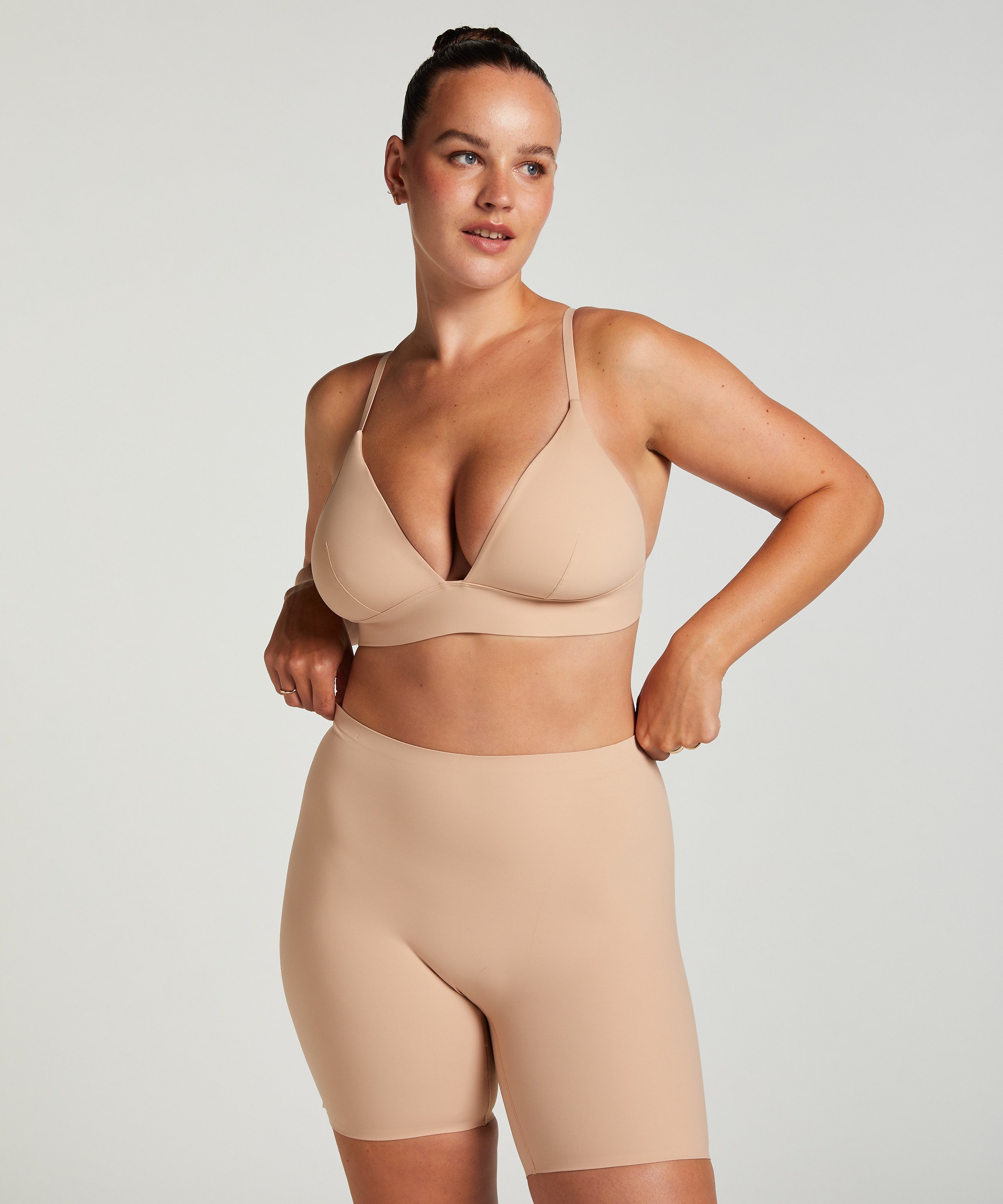 Triangle Bralette Smooth, Beige, main