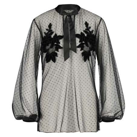 Tunika dot mesh, Svart