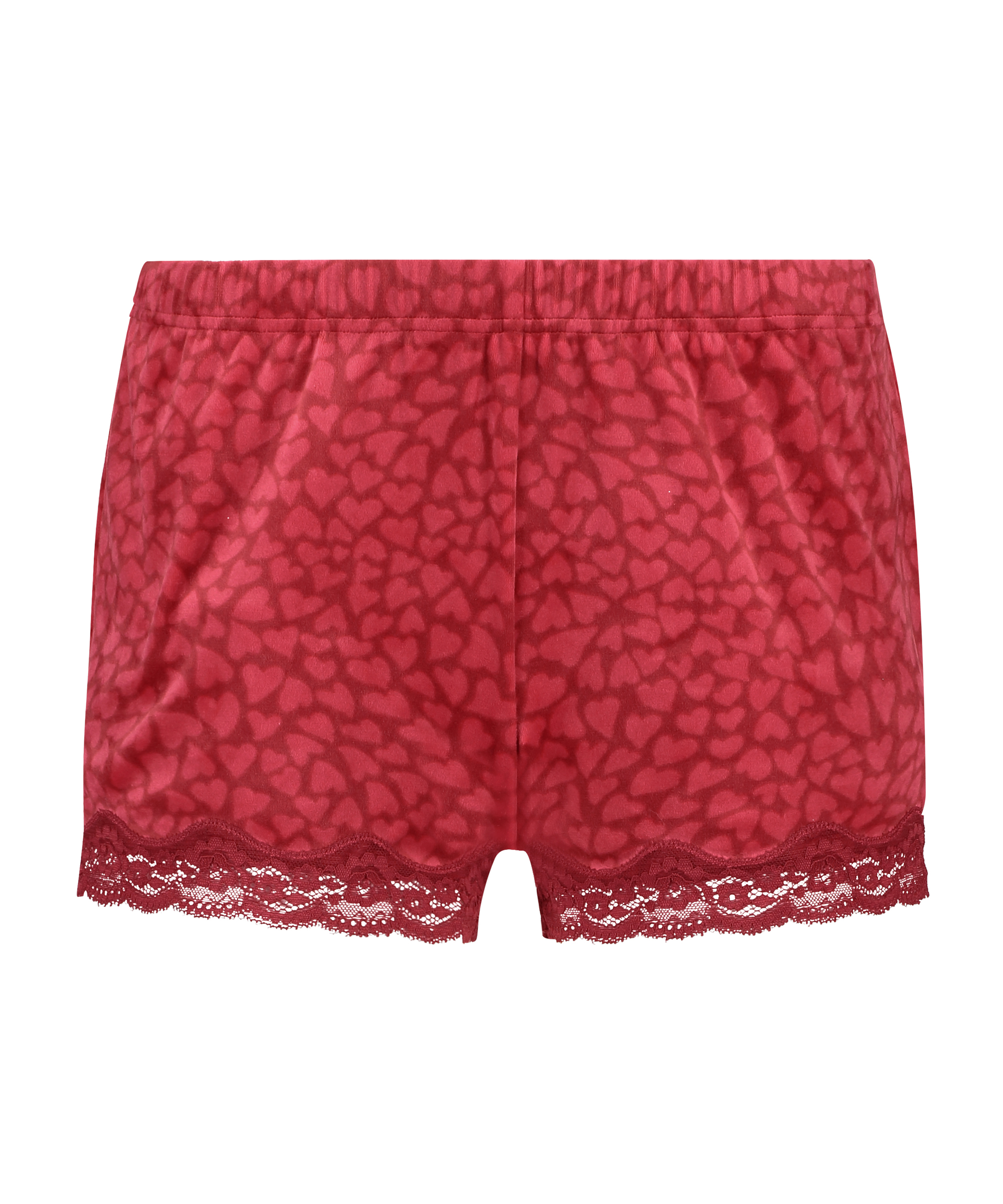 Velvet lace shorts, R&oslash;d, main