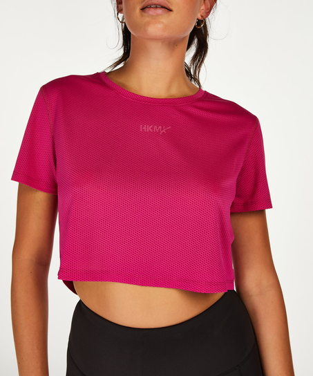 HKMX Crop-topp Mesh, Rosa