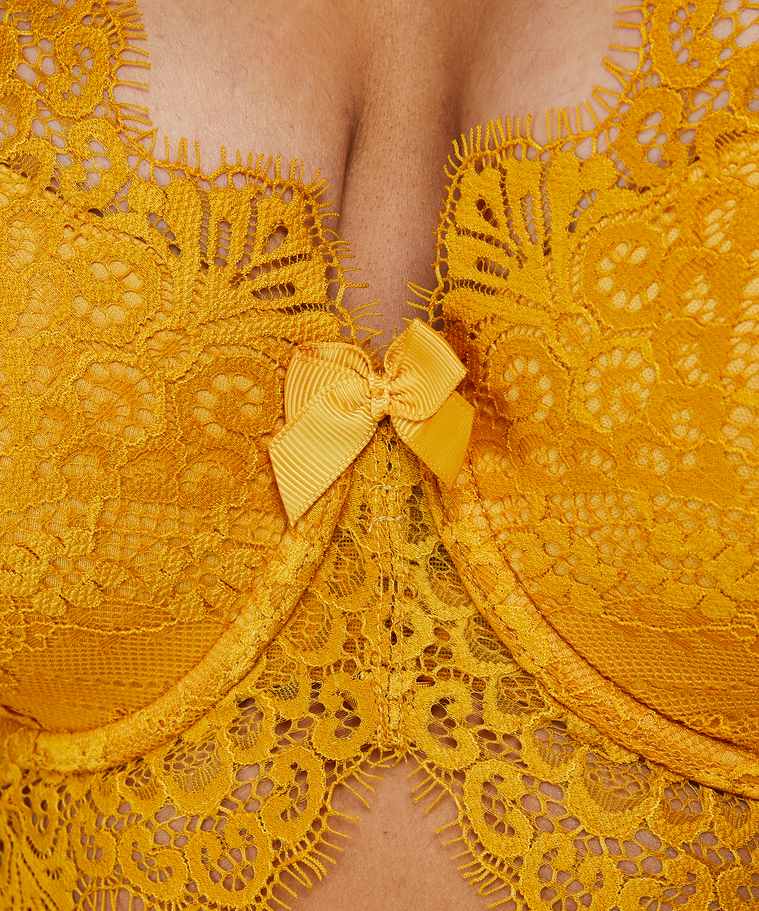 Vattert bh med b&oslash;yle longline Marilee, Gul, main